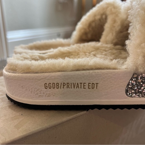 Golden goose Poolstar Genuine Shearling & Glitter Slide Sandal - Picture 8 of 12